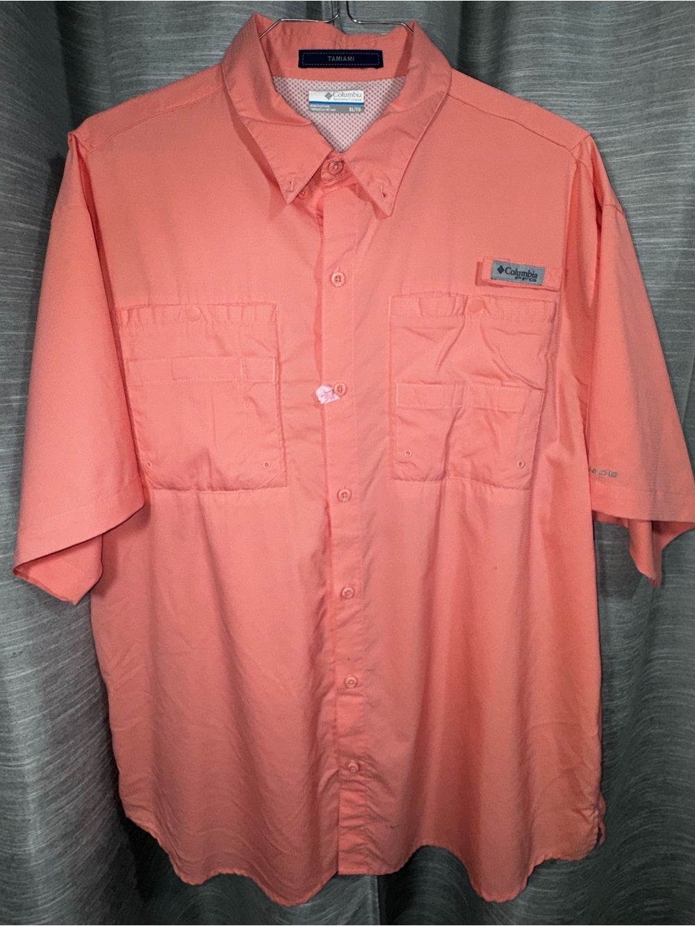 Columbia PFG Tamiami Omni-Shade Short-Sleeve Coral Fishing Shirt XL